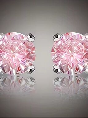 Pink Crystal Stud Earrings - Women's Jewelry NEW IN GIFT BOX